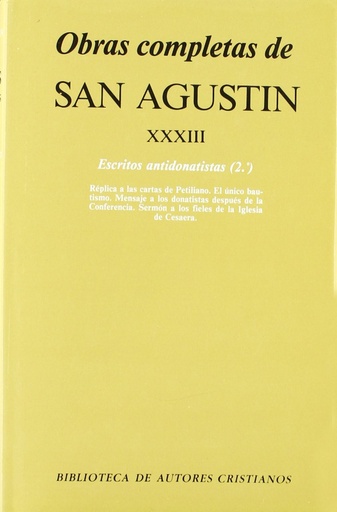 [9788479140007] Obras completas San Agustin XXXIII