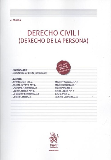 [9788410562462] DERECHO CIVIL I (DERECHO DE LA PERSONA)  4º EDICIÓN