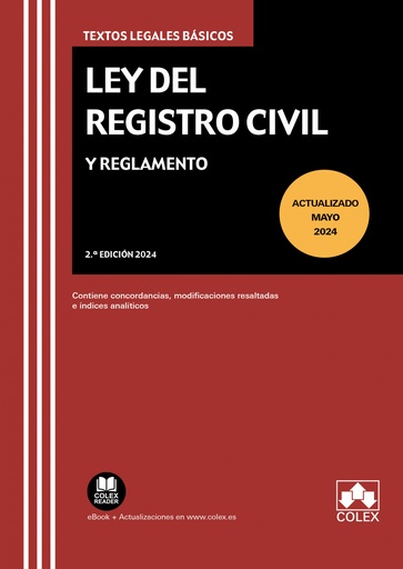 [9788411944885] LEY DEL REGISTRO CIVIL Y REGLAMENTO 2024